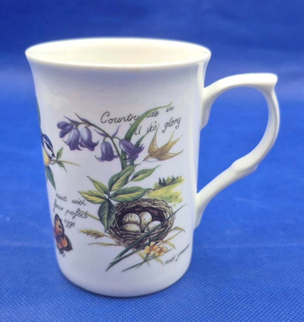 Rose of England White Fine Bone China Mug Country Side In All Its Glory 10oz